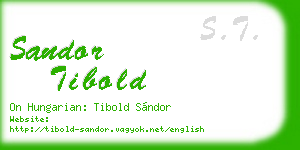 sandor tibold business card